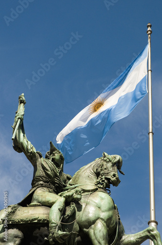 Manuel Belgrano monument, the creator of the argentinian flag. photo