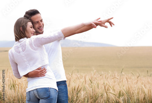 Young couple in meadow