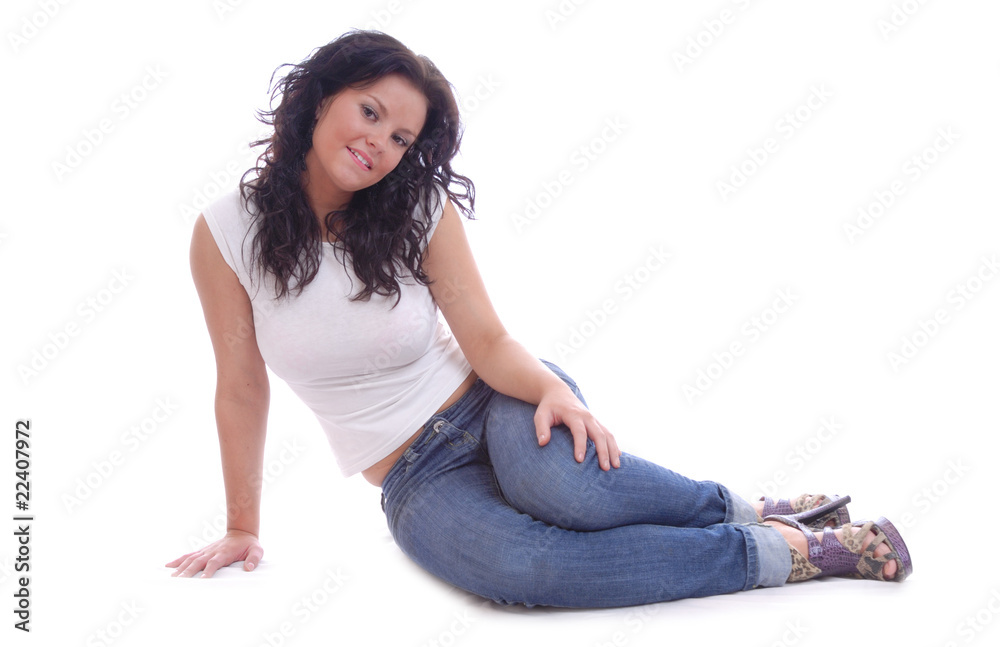 Casual 3d woman sitting pose - scanned 3d model - Renderbot