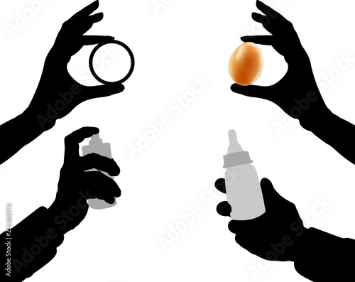 Black silhouettes of hands