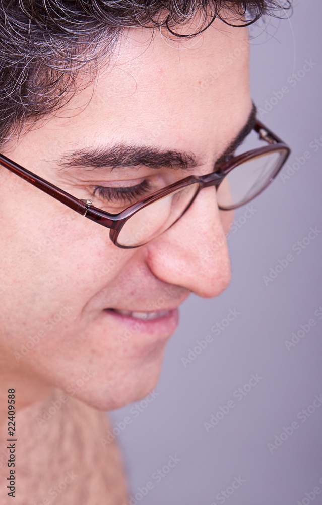Man in eyeglasses smiling Man in eyeglasses smiling