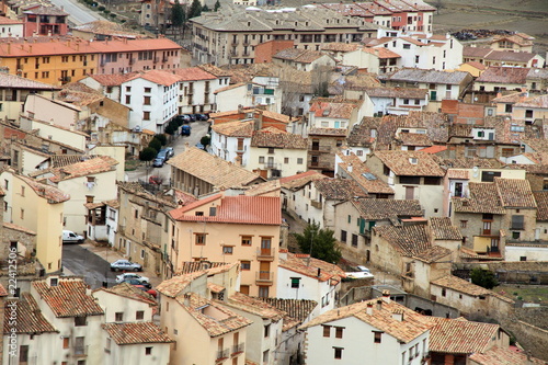 Rubielos de Mora from above in wintertime Teruel Aragon