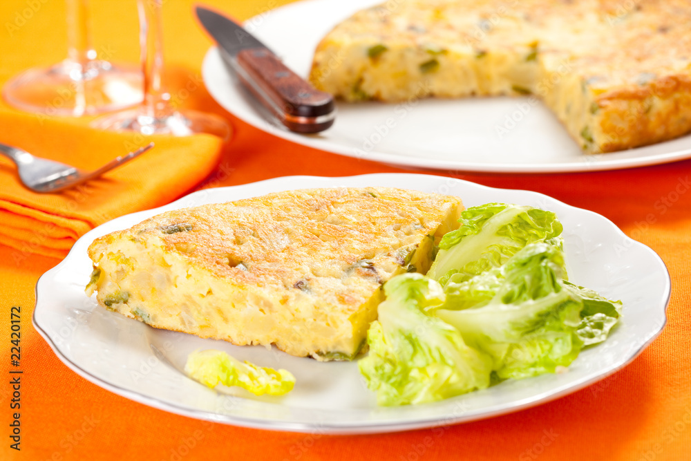 potato omelette with olive oil and green pepper potato omelette with olive oil and green pepper