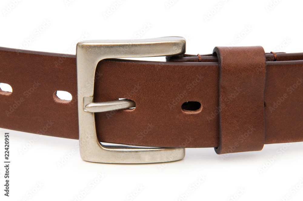 Leather belt isolated on the white background Leather belt isolated on the white background