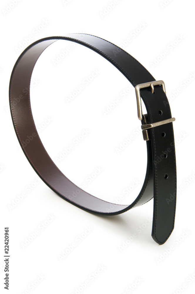 Leather belt isolated on the white background Leather belt isolated on the white background