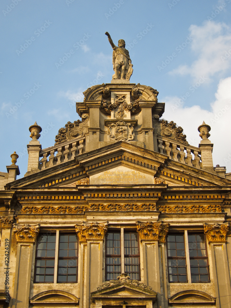 Detail eines historischen Gebäudes in Brüssel