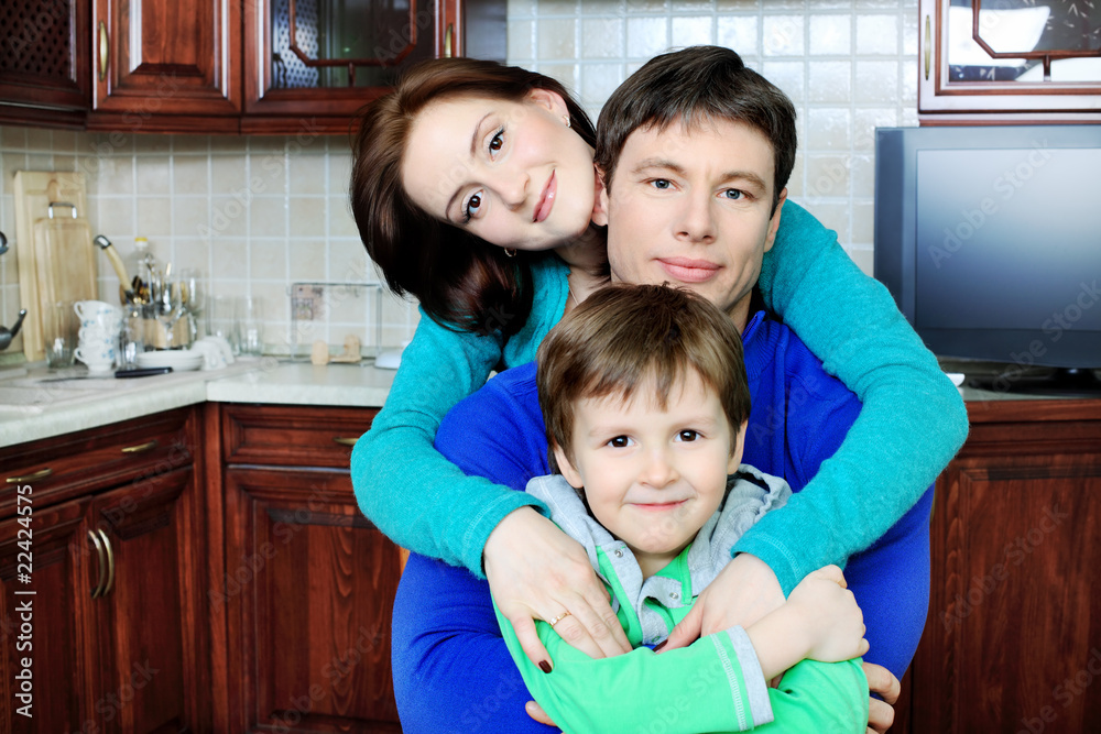 family at a kitchen family at a kitchen