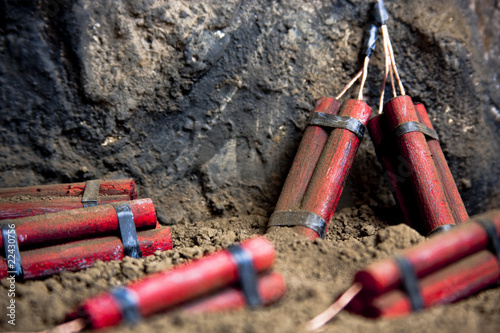 Fototapeta dangerous dynamite on mine