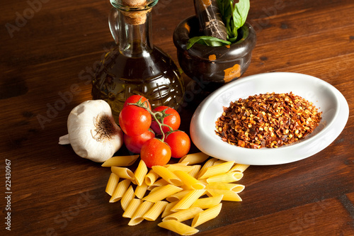 Pasta with garlic oil and chilli