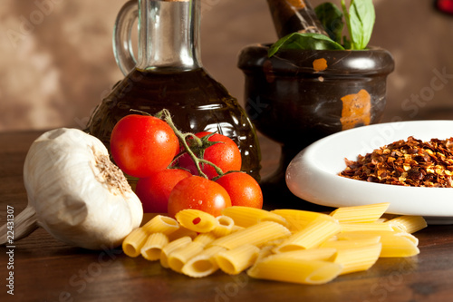 Pasta with garlic oil and chilli