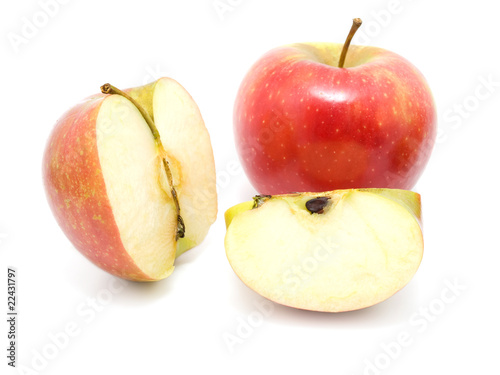 Fresh red apples isolated on white background
