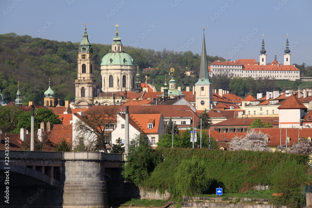 Obraz premium The View on spring Prague's St. Nicholas' Cathedral