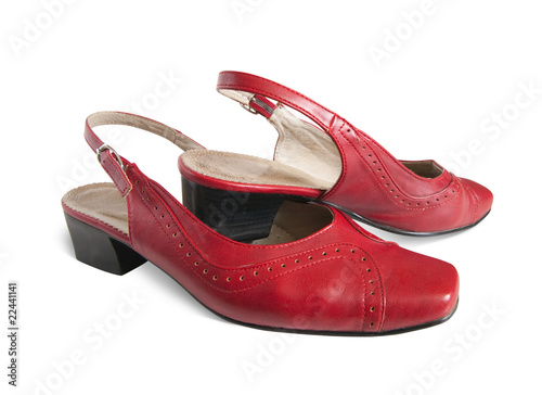isolated red woman's shoes