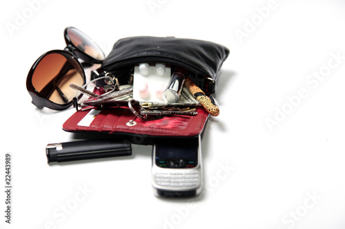 Woman purse inside a lot of things
