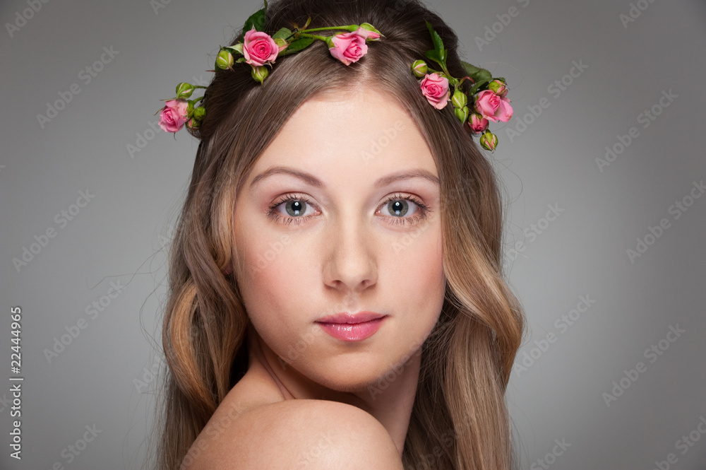 lovely young model with flower lovely young model with flower