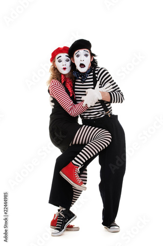 portrait of frightened mimes