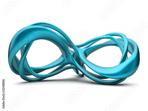 Futuristic blue 3d infinity sign illustration