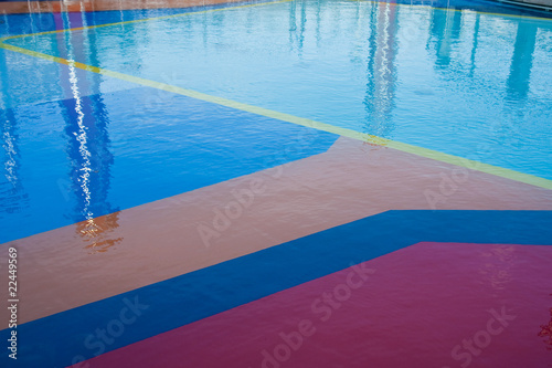 Brightly Colored Swimming Pool Floor