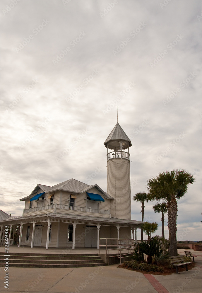 A coastal home with lookout tower