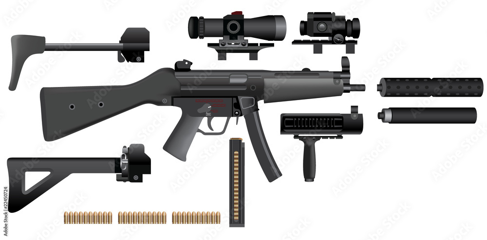 Submachine gun heckler mp5