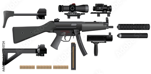 Submachine gun heckler mp5