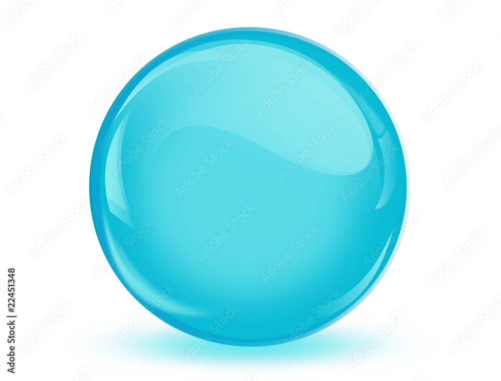 ball reflection ,3D blue heaven