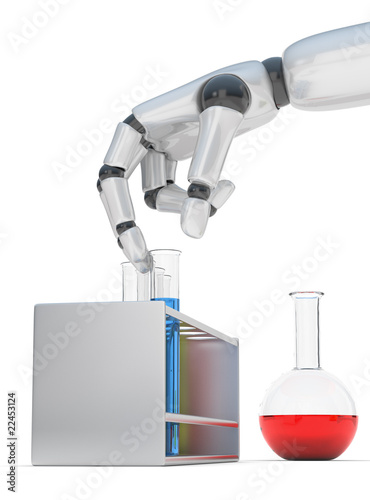 Robohand and test-tube photo