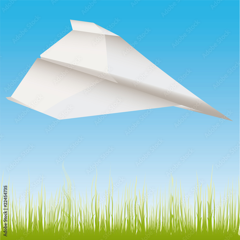 Paper plane in the air vector illustration cartoon Stock Vector | Adobe ...