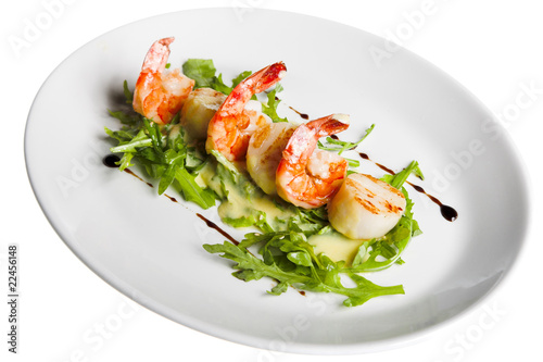 shrimp with greens