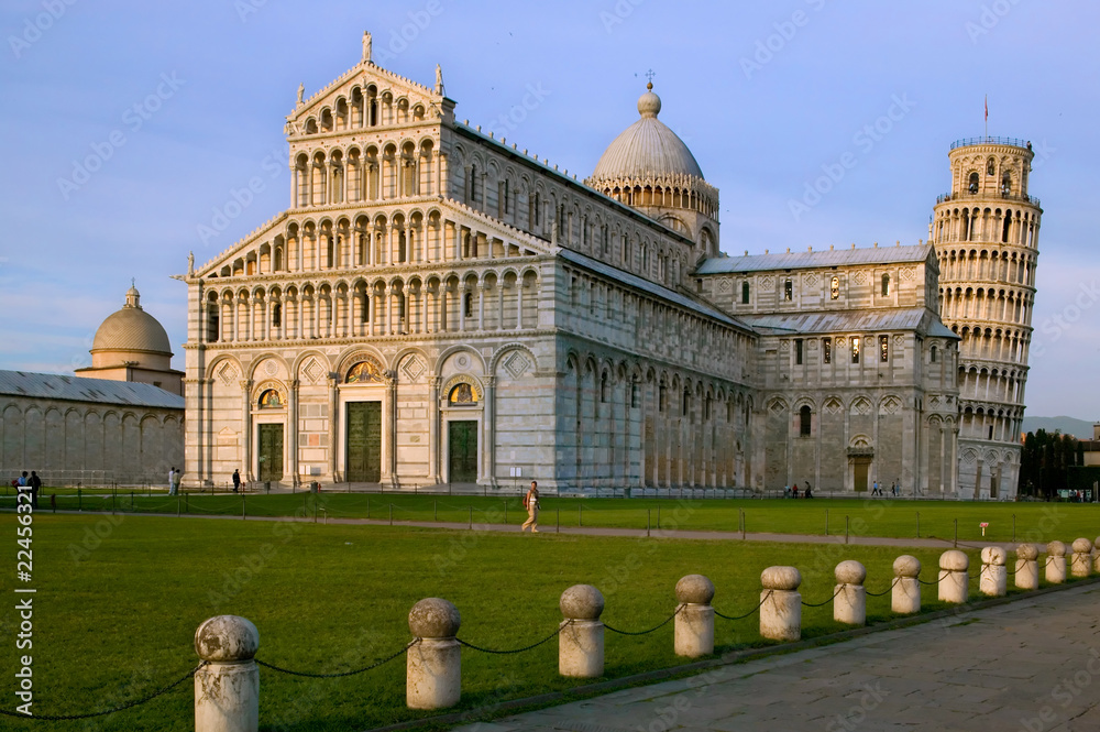Cathedral and Tower of Pisa in Miracoli square - Italy