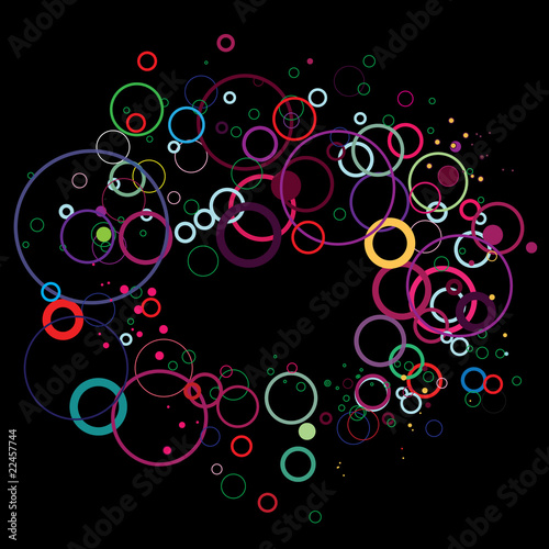 Colorful circles on black