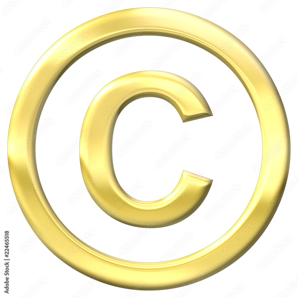 Gold copyright symbol Gold copyright symbol