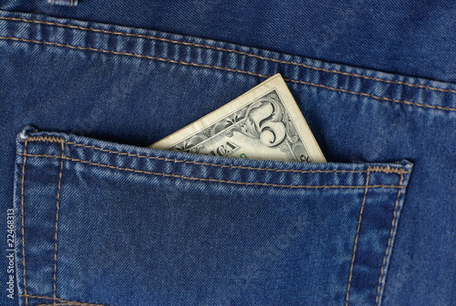 five bucks in jeans pocket