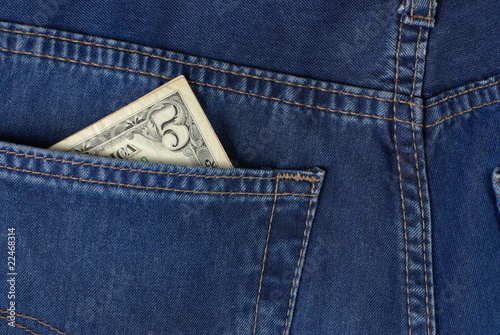 dollars in jeans pocket