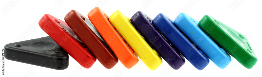 crayons cire d'abeille triangulaires, fond blanc crayons cire d'abeille triangulaires, fond blanc