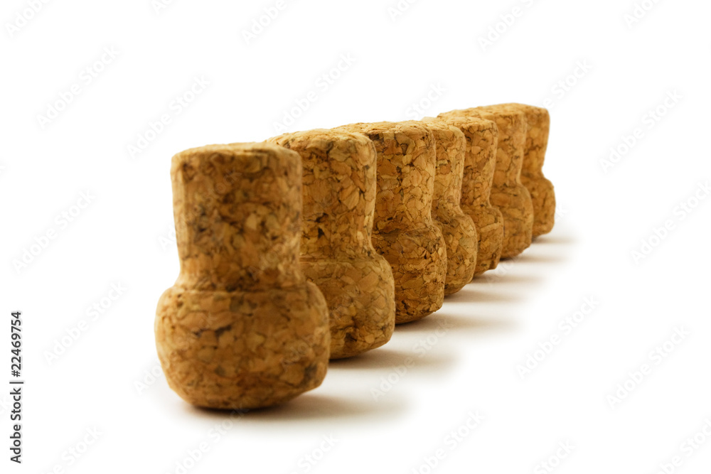 Wine corks isolated on white background