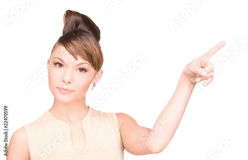woman pointing her finger