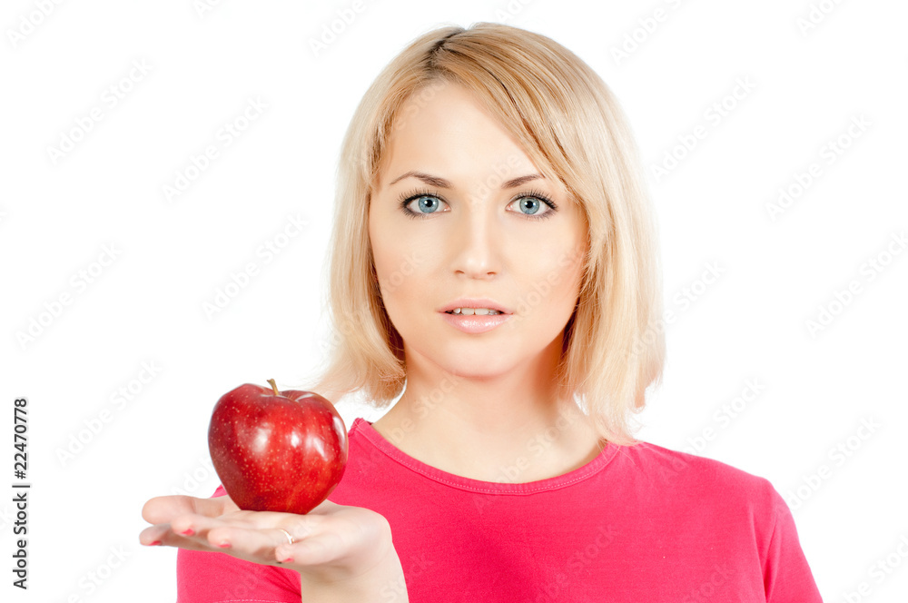 woman with apple woman with apple