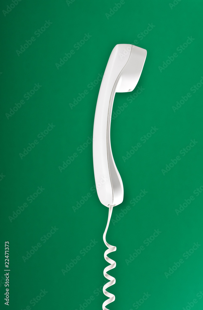 telephone receiver on cord. telephone receiver on cord.