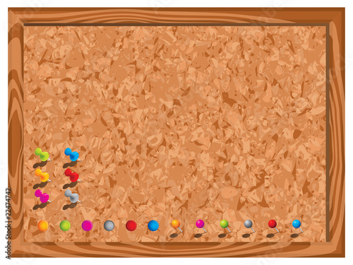 Blank corkboard with pins