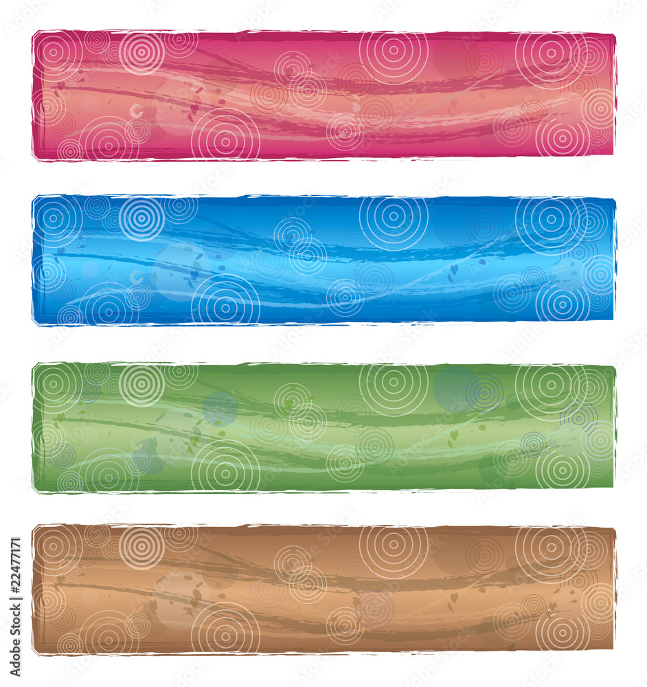Ensemble de Bannières Motif Vagues et Cercles