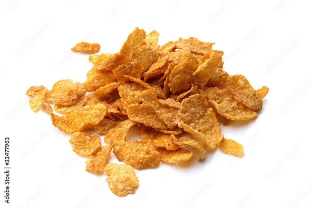 corn flakes su fondo bianco corn flakes su fondo bianco