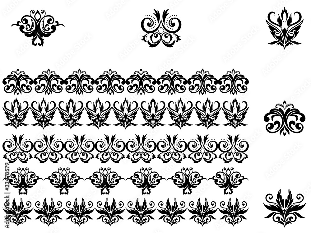 Flower patterns and borders