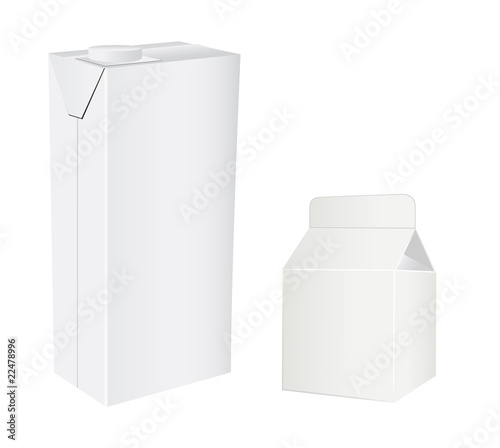 Two milk or juice boxes. Vector illustration.
