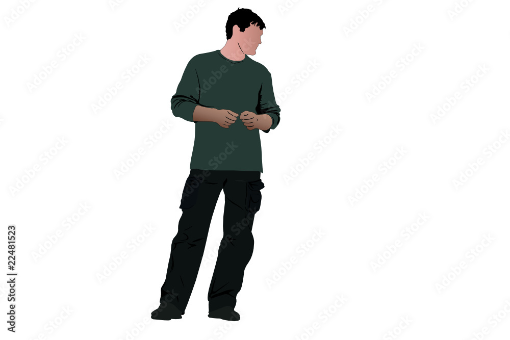 Vector illustration of a men in a jumper