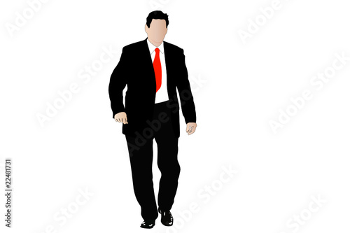 Vector illustration of businessmen in a black suit