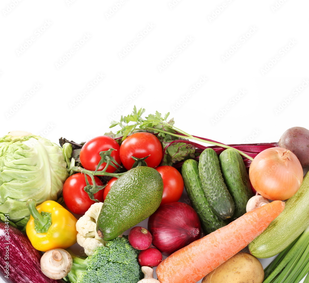 With vegetables at the bottom of the frame With vegetables at the bottom of the frame