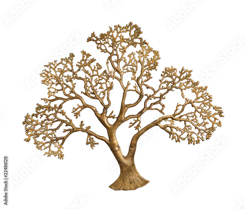 gold tree isolated