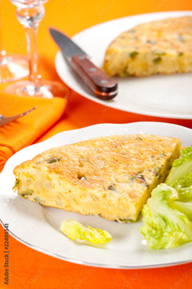 potato omelette with olive oil and green pepper potato omelette with olive oil and green pepper