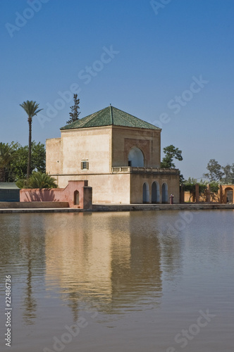 Pavilion at the Menara outside Marrakech medina's wall,